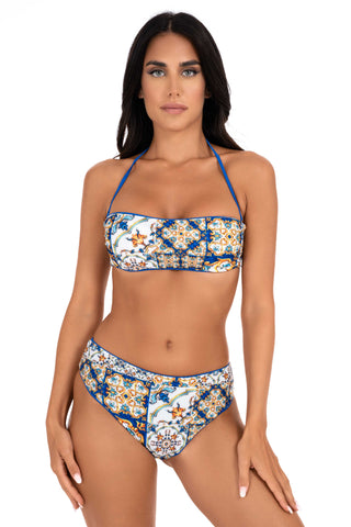 Positano Patterned Double Bandeau Bikini