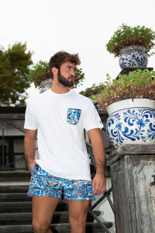 Herren-Boxershorts mit Seitentaschen im Riviera-Muster