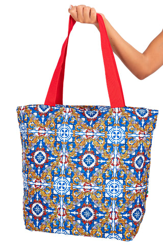 Large Kamvas Bag Ischite Majolica Pattern