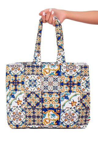 Starre Tasche aus Positano-Canvas