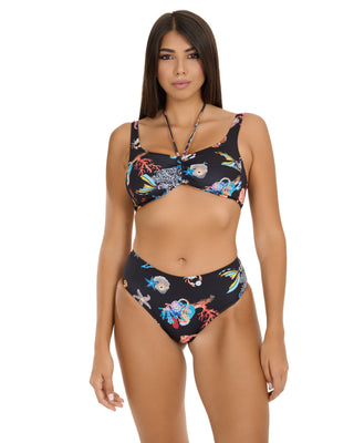 Bikini-Mieder, Spitze, geschlossener Slip, Madeira-Muster