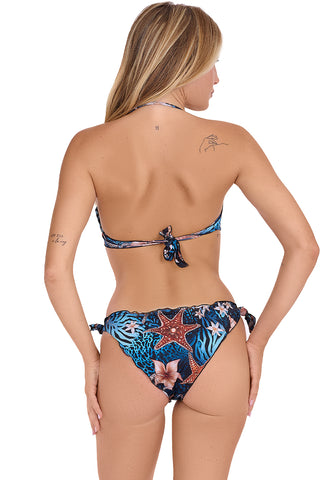 Fru' Fru' Bandeau-Bikini mit Schleifen-Unterteil, Portofino-Muster