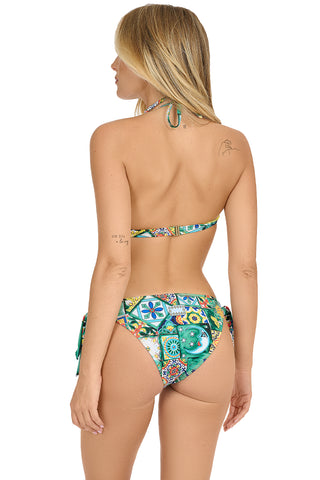 Gemusterter Push-up-Bikini „Naxos“ mit kurzen Schleifen