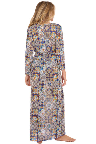 Carmen dress with Positano pattern